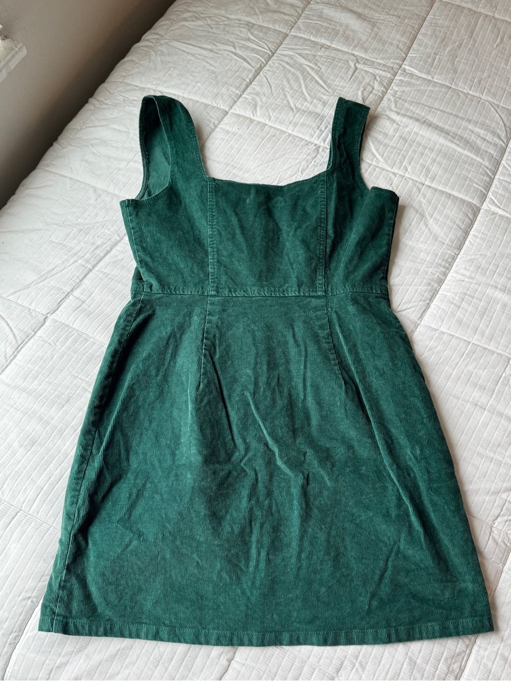 Urban Outfitters emerald green corduroy button down mini dress size 10 - Picture 6 of 11